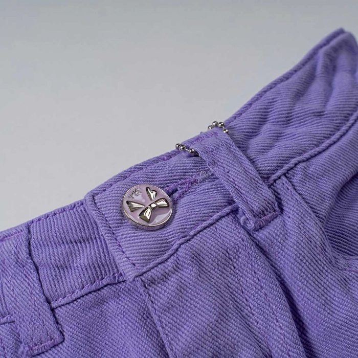 Παιδικό σορτς New College για κορίτσια Purple vibes μωβ τζιν άνετο καλοκαιρινό casual ετών (2)