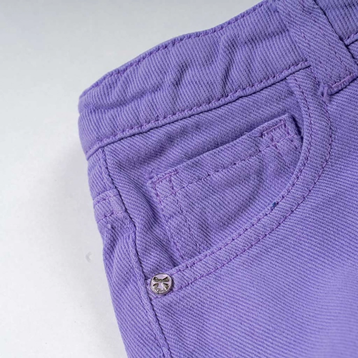 Παιδικό σορτς New College για κορίτσια Purple vibes μωβ τζιν άνετο καλοκαιρινό casual ετών (3)