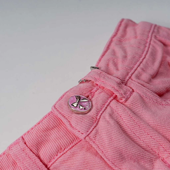 Παιδικό σορτς New College για κορίτσια Pink vibes ροζ τζιν άνετο καλοκαιρινό casual ετών (2)