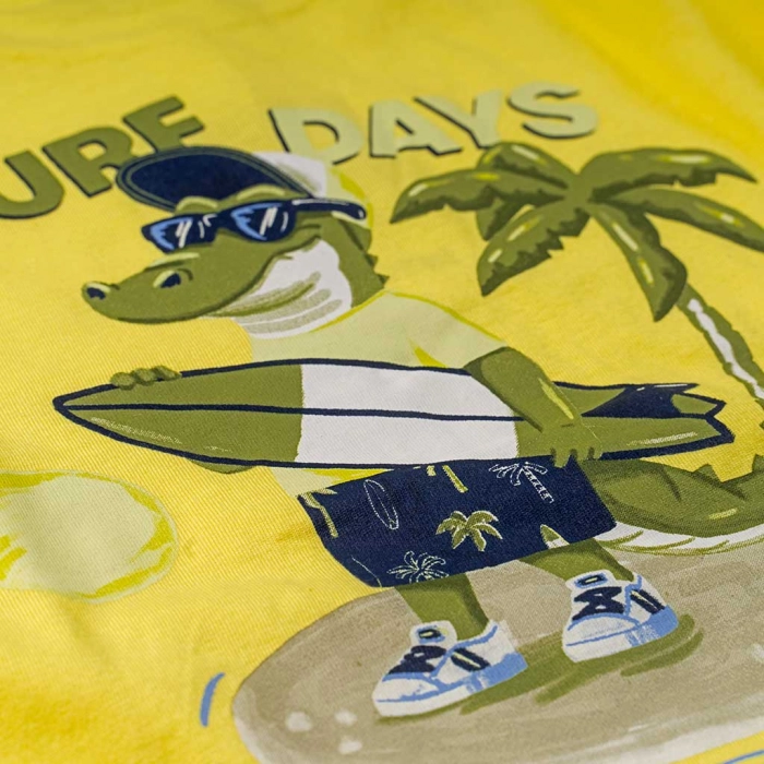Παιδική μπλούζα Mayoral για αγόρια Pine κίτρινο επώνυμη μοντέρνα καλοκαιρινή ετών online (1)