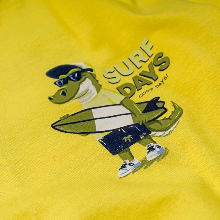 Παιδική μπλούζα Mayoral για αγόρια Pine κίτρινο επώνυμη μοντέρνα καλοκαιρινή ετών online (2)