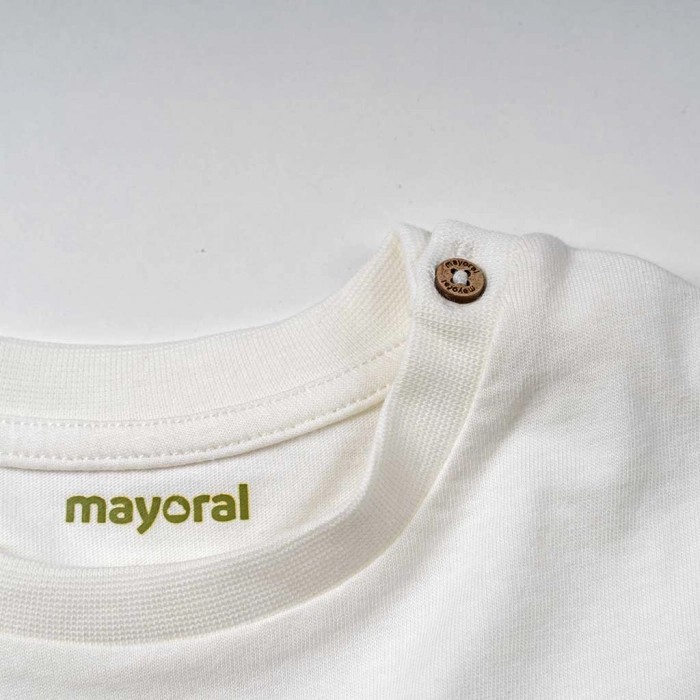 Βρεφική μπλούζα Mayoral για αγόρια In sight άσπρο επώνυμες καλοκαιρινές βρεφικές μηνών online (4)