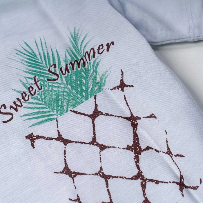 Παιδική μπλούζα ΝΕΚ για αγόρια Sweet summer άσπρο καλοκαιρινά μπλουζάκια κοντομάνικα ετών (2)