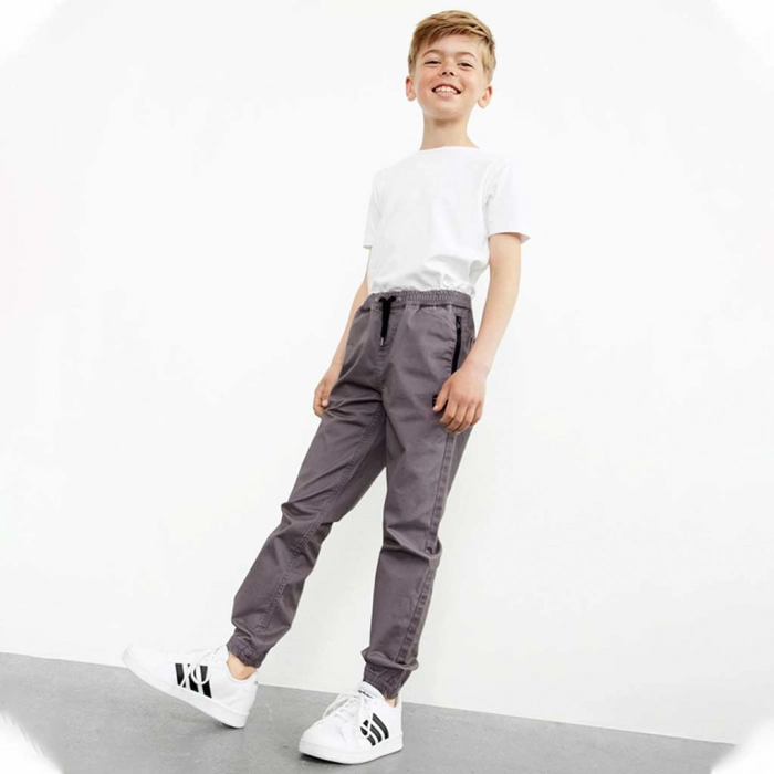 Παιδικό παντελόνι Name It για αγόρια Always γκρι καθημερινά επώνυμα ετών εποχιακά online (6)