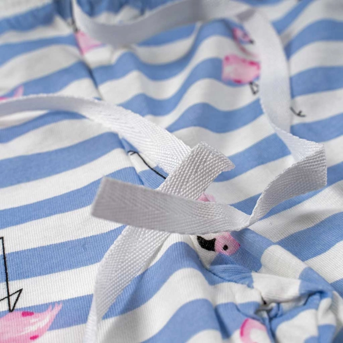 Παιδική πιτζάμα Εβίτα για κορίτσια feeling γαλάζιο καλοκαιρινές πιτζάμες κοντομάνικες ελληνικές βαμβακερές ετών (6)