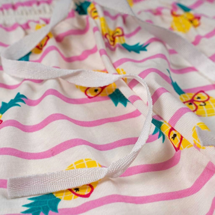 Παιδική πιτζάμα Εβίτα για κορίτσια summer pinapple φυστικί καλοκαιρινές πιτζάμες ελληνικές βαμβακερές ετών (6)