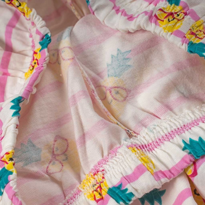 Παιδική πιτζάμα Εβίτα για κορίτσια summer pinapple φυστικί καλοκαιρινές πιτζάμες ελληνικές βαμβακερές ετών (1)