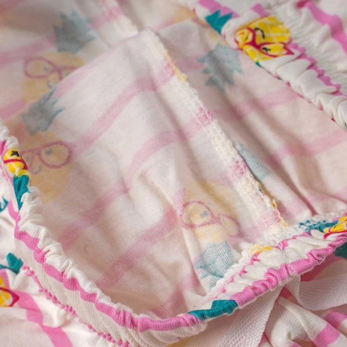 Παιδική πιτζάμα Εβίτα για κορίτσια summer pinapple άσπρο καλοκαιρινές πιτζάμες ελληνικές βαμβακερές ετών (1)