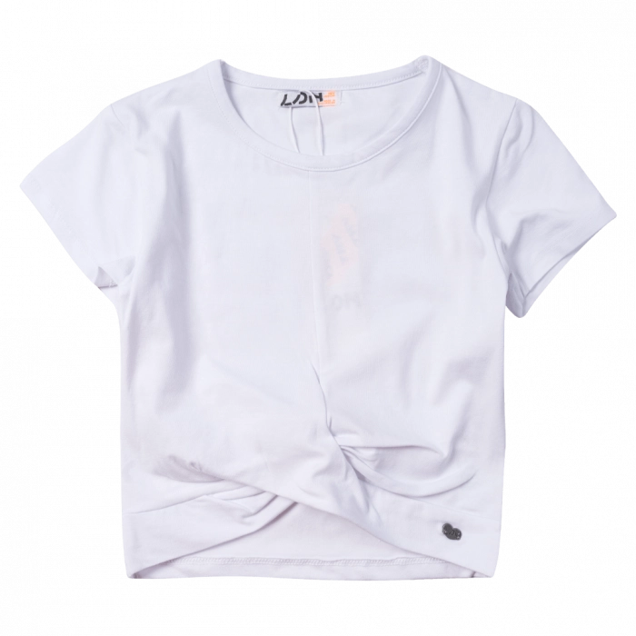 Παιδική μπλούζα Losan για κορίτσια say no άσπρο t-shirt κοριτσίστικα καλοκαιρινά κοντομάνικα μακό ετών
