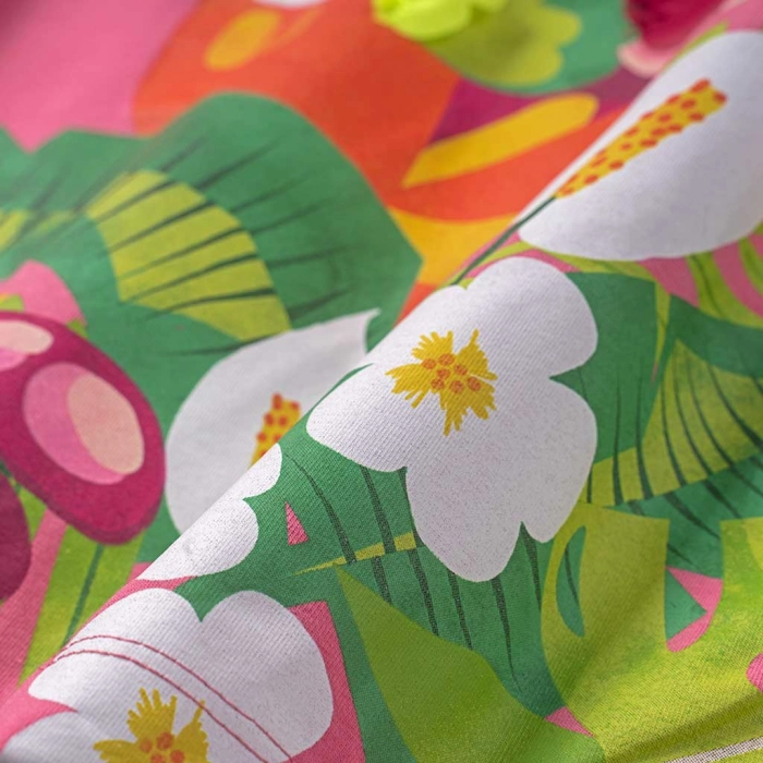 Παιδικό φόρεμα Mayoral tropical parrots ροζ καλοκαιρινά φορέματα μακό μοντέρνα ετών (4)