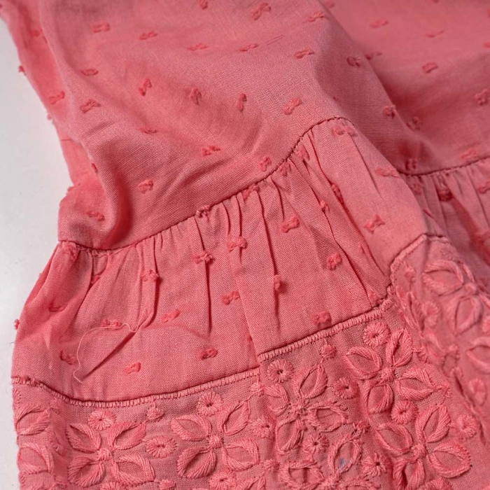 Βρεφικό φόρεμα Mayoral για κορίτσια taffy κοραλί αμπιγέ casual φορεματάκια μηνών  επώνυμα (4)