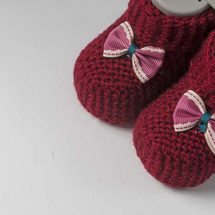 Βρεφικά παπούτσια αγκαλιάς για μωρά Cherry μπορντό μηνών νεογέννητα καθημερινά χειμερινά onlina (2)