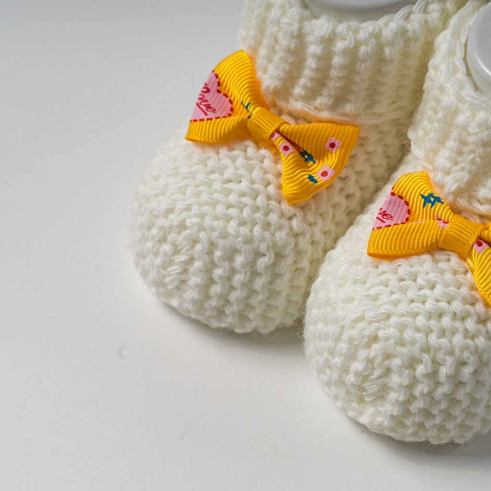 Βρεφικά παπούτσια αγκαλιάς για μωρά Love άσπρο νεογέννητα χειμερινά παπουτσάκια μηνών online (2)