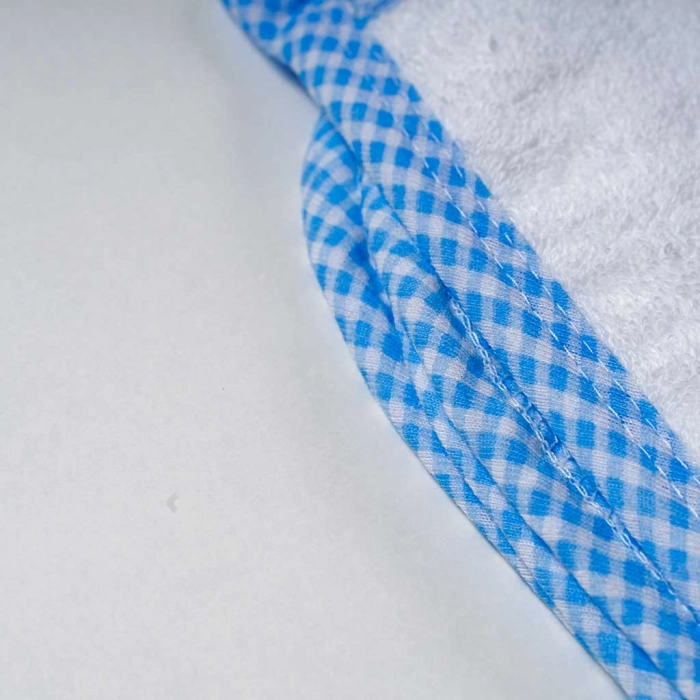 Βρεφική μπουρνουζοπετσέτα για αγόρια bear άσπρο γαλάζιο βαμβακερές παιδικές πετσέτες με γάντι μπάνιο (4)