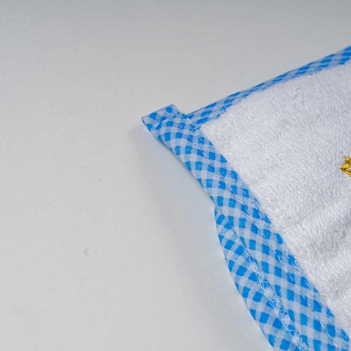 Βρεφική μπουρνουζοπετσέτα για αγόρια cloud άσπρο γαλάζιο βαμβακερές παιδικές πετσέτες με γάντι μπάνιο (3)
