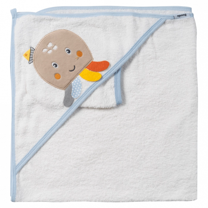 Βρεφική μπουρνουζοπετσέτα για αγόρια octopus άσπρο βαμβακερές παιδικές πετσέτες με γάντι μπάνιο