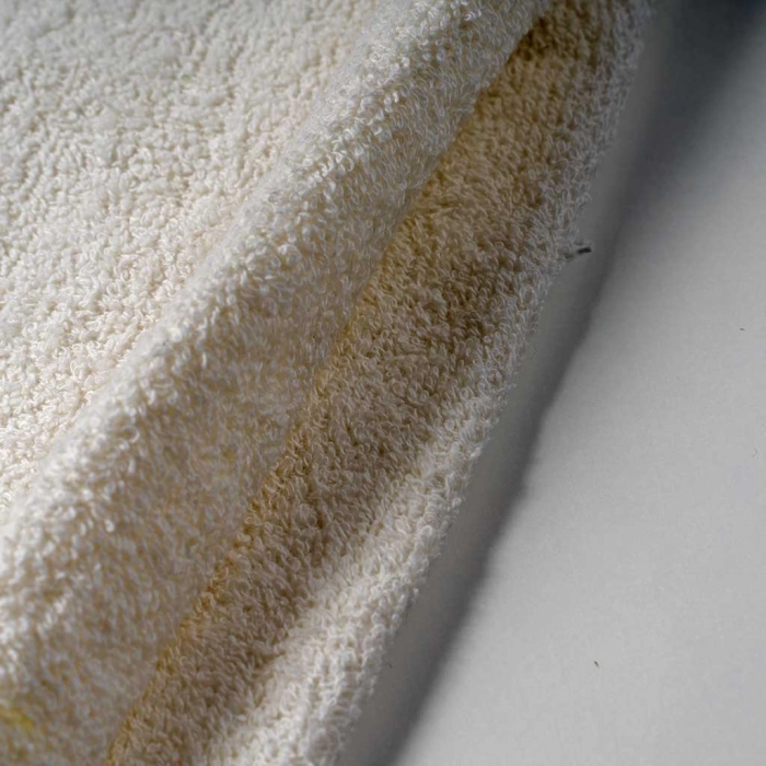 Βρεφική μπουρνουζοπετσέτα για αγόρια Prince άσπρο μπεζ βαμβακερές παιδικές πετσέτες με γάντι μπάνιο (1)