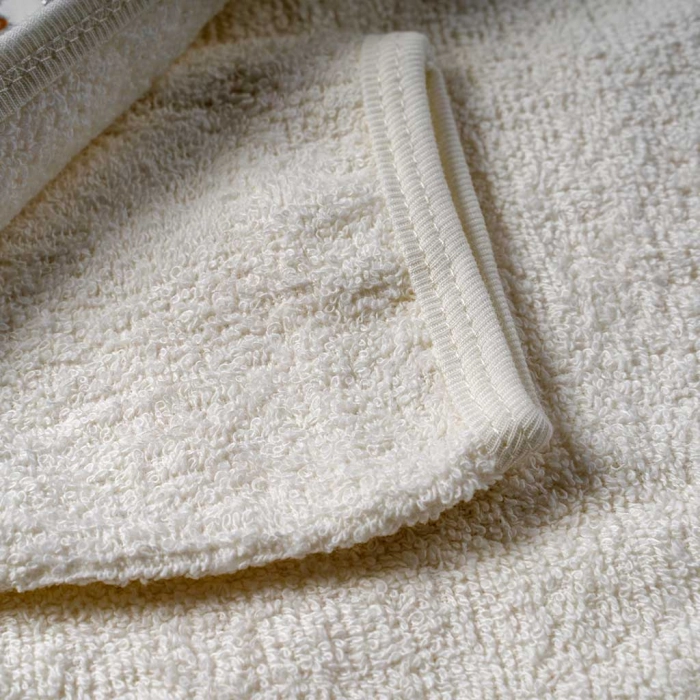 Βρεφική μπουρνουζοπετσέτα για αγόρια Prince άσπρο μπεζ βαμβακερές παιδικές πετσέτες με γάντι μπάνιο (3)
