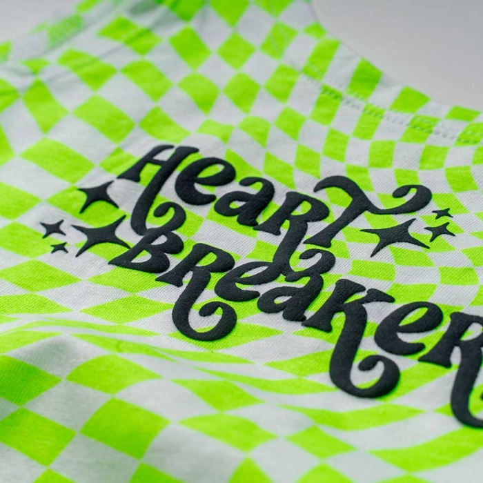 Παιδική μπλούζα Losan για κορίτσια heart breaker πράσινο μπλούζες αμάνικες καλοκαιρινές επώνυμες online (2)