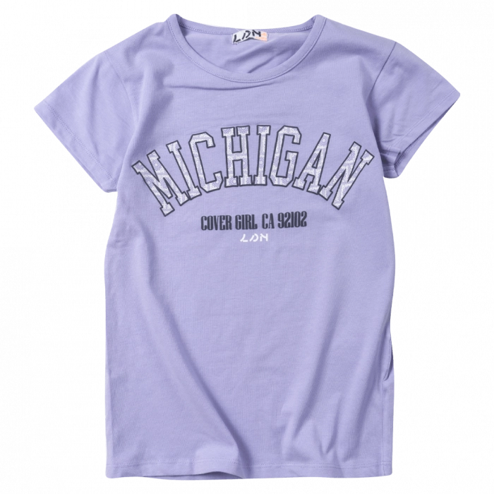 Παιδική μπλούζα Losan για κορίτσια Michigan λιλά μονόχρωμες μπλούζες κοντομάνικες καλοκαιρινές επώνυμες online