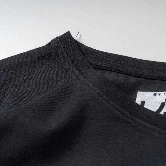 Παιδική μπλούζα Losan για κορίτσια Michigan μαύρο μονόχρωμες μπλούζες κοντομάνικες καλοκαιρινές επώνυμες online (3)