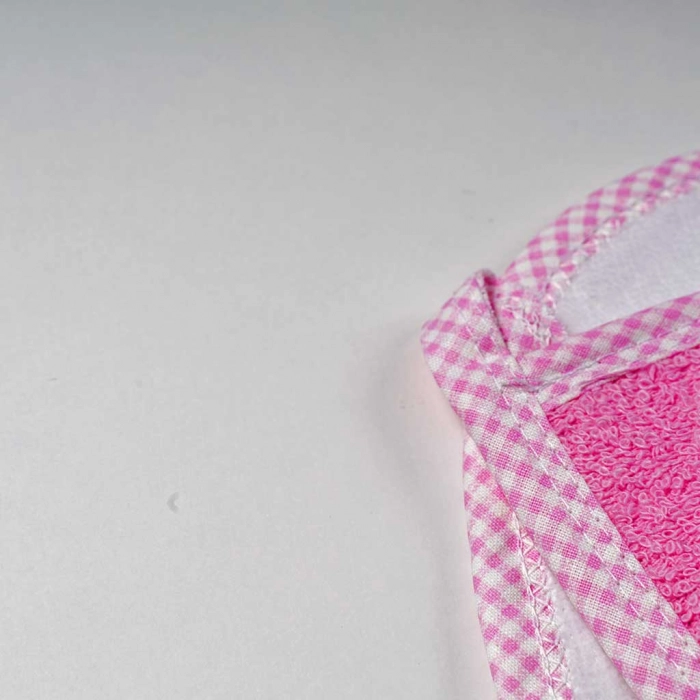 Βρεφική μπουρνουζοπετσέτα για κορίτσια Happy ροζ βαμβακερές παιδικές πετσέτες με γάντι μπάνιο (4)