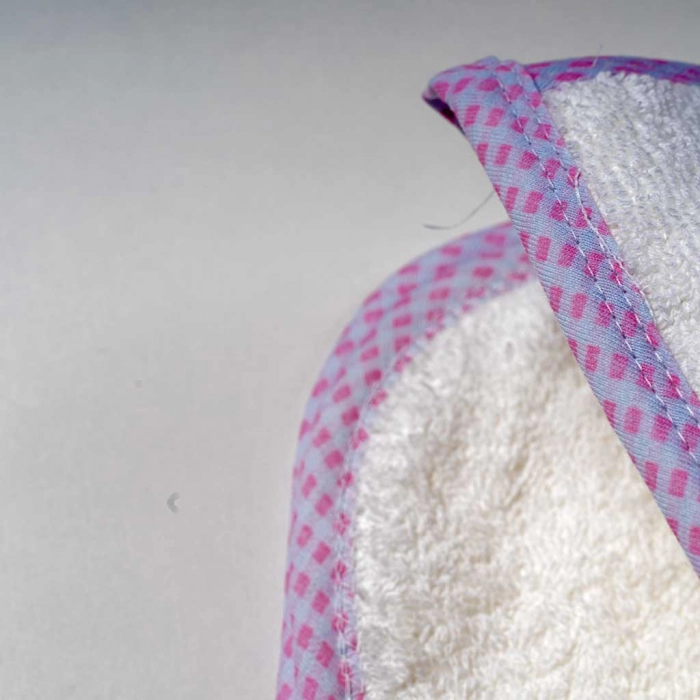 Βρεφική μπουρνουζοπετσέτα για κορίτσια star άσπρο ροζ πετσέτες με γάντι μπάνιο (4)