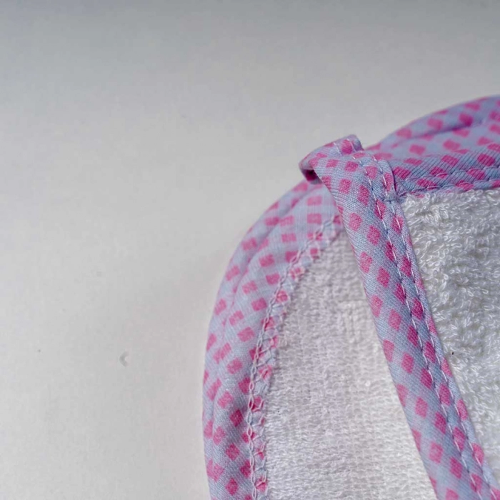 Βρεφική μπουρνουζοπετσέτα για κορίτσια cloud άσπρο ροζ βαμβακερές παιδικές πετσέτες με γάντι μπάνιο (3)