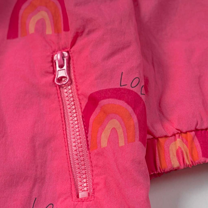 Βρεφικό μπουφάν Losan για κορίτσια Love Rainbow φούξια αντιανεμικό μοντέρνο επώνυμο μηνών Online (3)