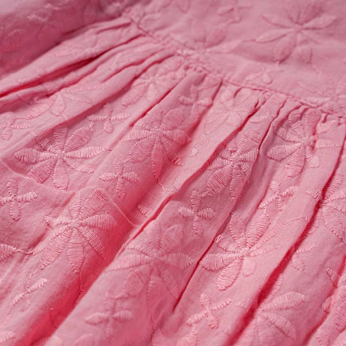 Βρεφικό φόρμεα Losan για κορίτσια sugar summer ροζ καλοκαιρινά φορέματα αμπιγέ απλά αμάνικα σκέτα ετών (3)