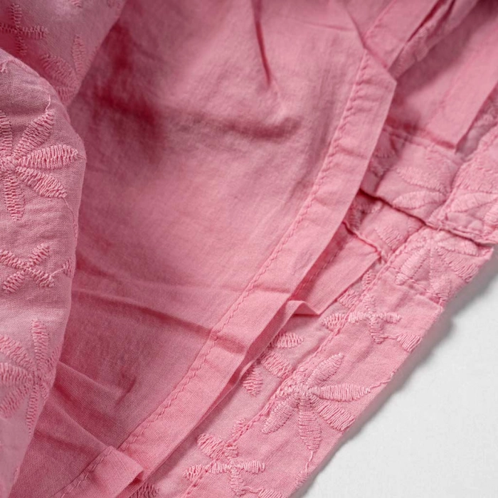 Βρεφικό φόρμεα Losan για κορίτσια sugar summer ροζ καλοκαιρινά φορέματα αμπιγέ απλά αμάνικα σκέτα ετών (5)