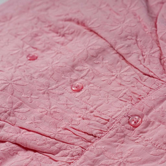 Βρεφικό φόρμεα Losan για κορίτσια sugar summer ροζ καλοκαιρινά φορέματα αμπιγέ απλά αμάνικα σκέτα ετών (1)