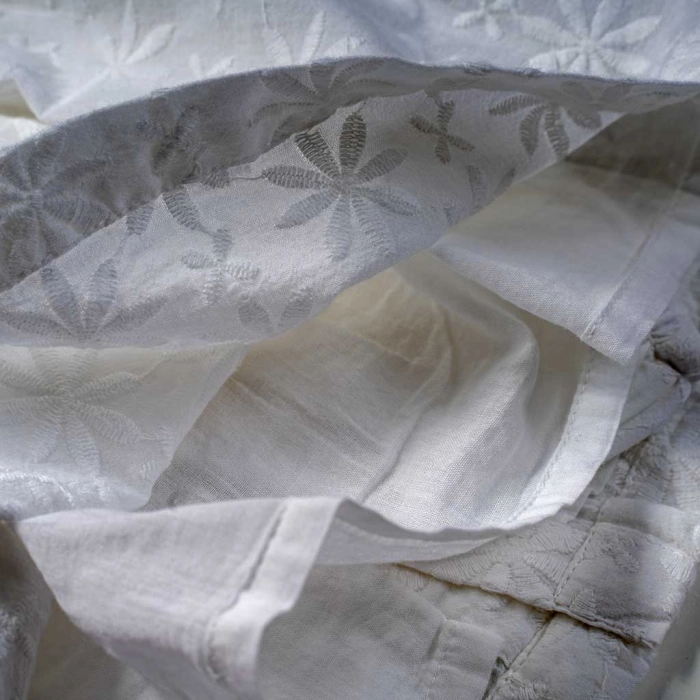 Βρεφικό φόρμεα Losan για κορίτσια sugar summer άσπρο καλοκαιρινά φορέματα αμπιγέ απλά αμάνικα σκέτα ετών (5)