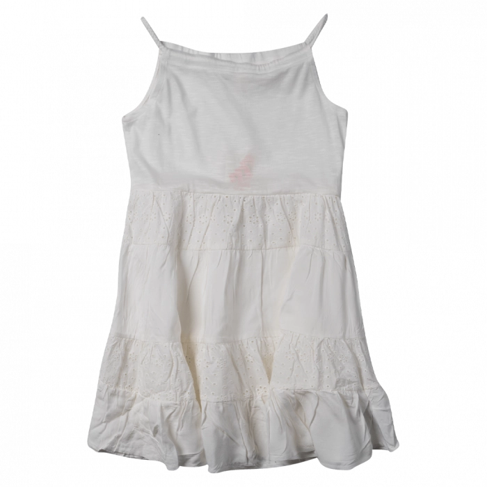 Παιδικό φόρεμα για κορίτσια Losan romantic άσπρο καλοκαιρνό αμάνικα φορέματα μακό καθημερινά μοντέρνα