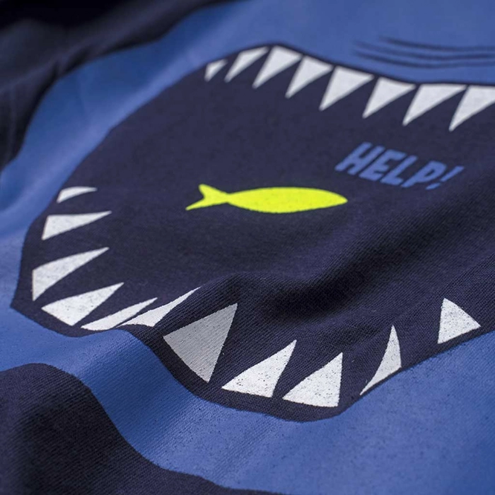 Παιδικό σετ Blue Seven για αγόρια hemlp shark μπλε παιδικά σετάκια καλοκαιρινά με κοντομάνικο βερμούδα ετών online (2)