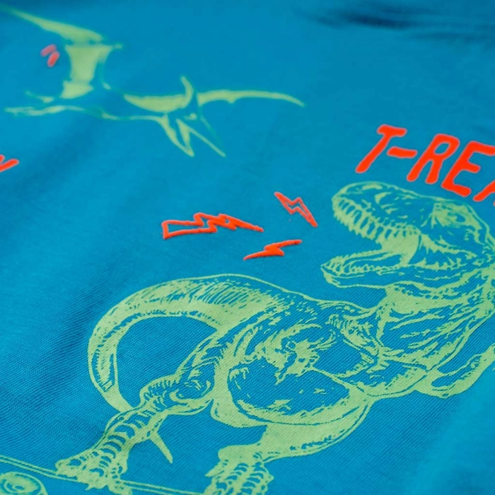 Παιδική μπλούζα Blue seven για αγόρια glowing dino μπλε μπλούζες κοντομάνικες  δεινόσαυρους φοσφορίζει καλοκαρινές ετών (7)