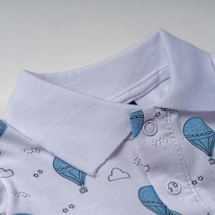 Βρεφικό φορμάκι Blue Seveen για αγόρια air balloon άσπρο φορμάκια κοντομάνικα για μωράκια επώνυμα δώρο online (2)