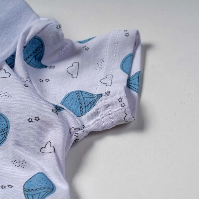 Βρεφικό φορμάκι Blue Seveen για αγόρια air balloon άσπρο φορμάκια κοντομάνικα για μωράκια επώνυμα δώρο online (3)