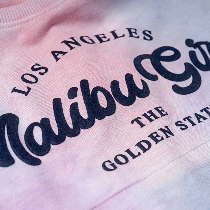 Παιδική μπλούζα Losan για κορίτσια Malibu ροζ κροπ crop μπλούζες μακρυμάνικες tie dye ετών (2)
