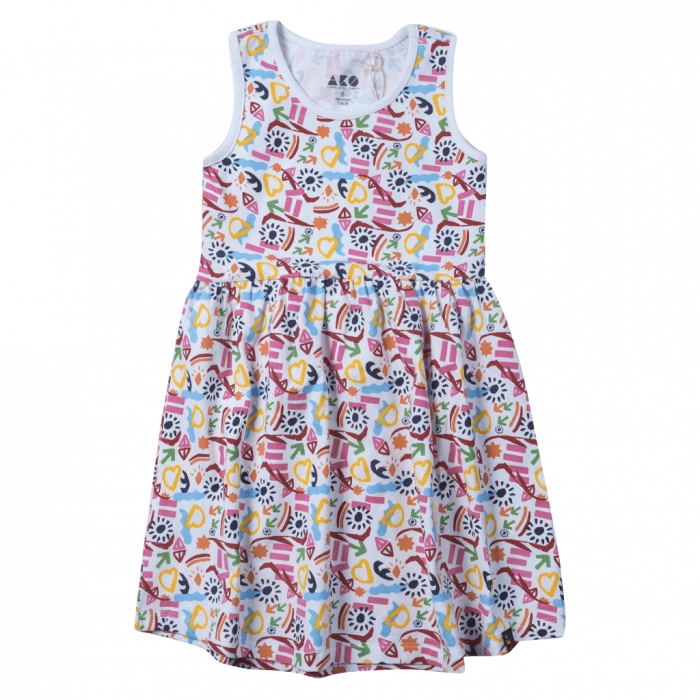 Παιδικό φόρεμα AKO για κορίτσια Essen άσπρο καθημερινά καλοκαιρινά επώνυμα ετών online (1)