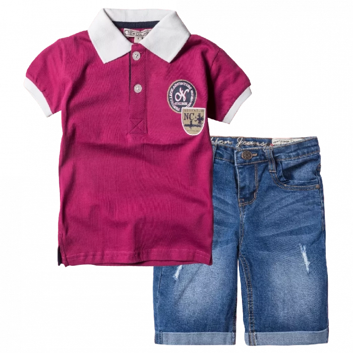 Παιδική μπλούζα New College για αγόρια Adventure Μπορντω καλοκαιρινές μοντέρνες ποιοτικές μπλούζες online |  