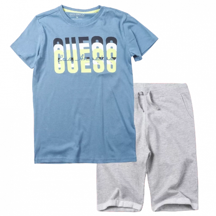 Παιδική μπλούζα Guess για αγόρια Mails γαλαζιο καθημερινές μακό επώνυμες ετών online (1) | Παιδική βερμούδα Guess για αγόρια Animation γκρι καλοκαιρινές επώνυμες καθημερινές μονόχρωμες online (1) 