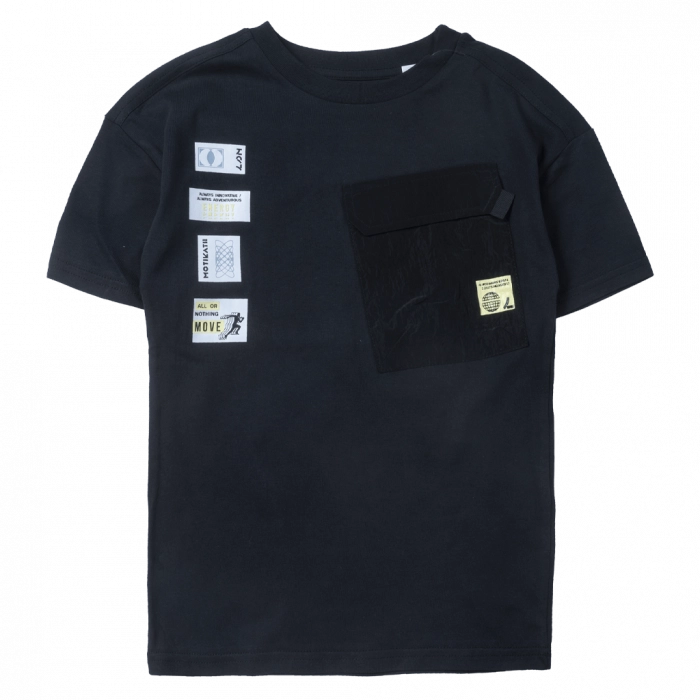Παιδική μπλούζα Losan για αγόρια move μαύρο αγορίστικες κοντομάνικες καλοκαιρινές μπλούζες tshirt ετών