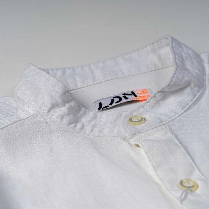 Παιδικό πουκάμισο Losan για αγόρια simple me άσπρο αγορίστικα πουκάμισα με γιακά μαο mao μοντέρνα ετών (2)