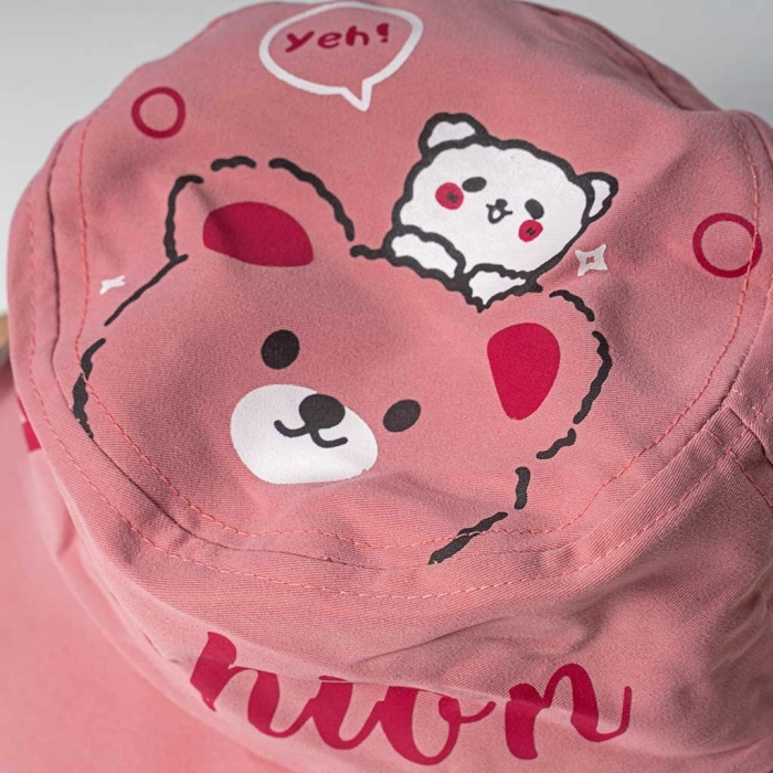 Παιδικό καπέλο bucket για κορίτσια fashion ροζ μοντέρνα καπελάκια για αγοράκια στρογγυλά ετών online (3)