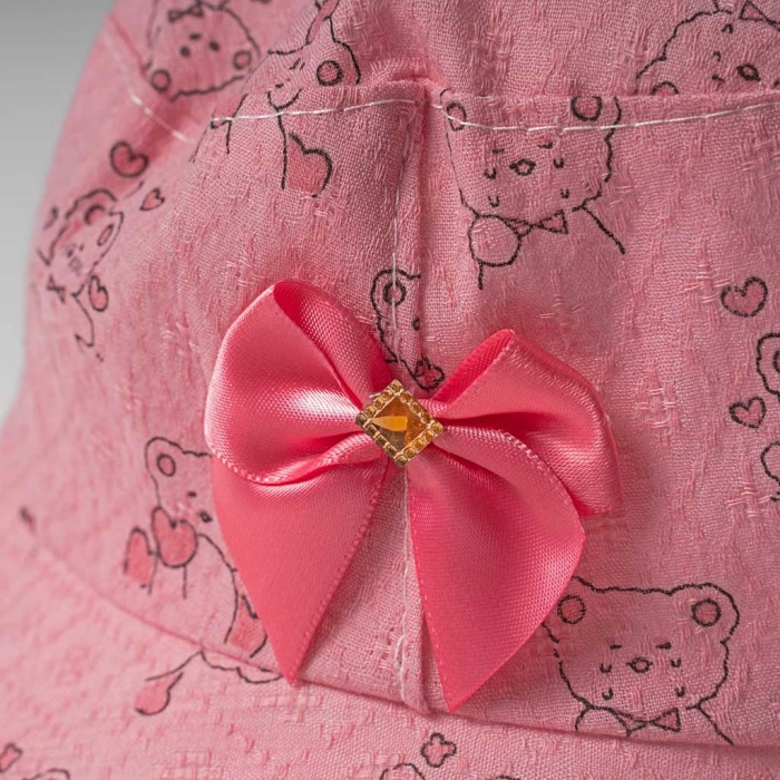 Παιδικό καπέλο bucket για κορίτσια love bear σομόν μοντέρνα καπελάκια για αγοράκια στρογγυλά ετών online (2)