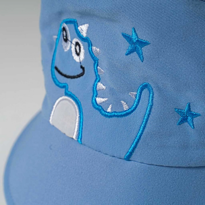 Παιδικό καπέλο bucket για αγόρια little dino μπλε μοντέρνα καπελάκια για αγοράκια στρογγυλά ετών online (2)