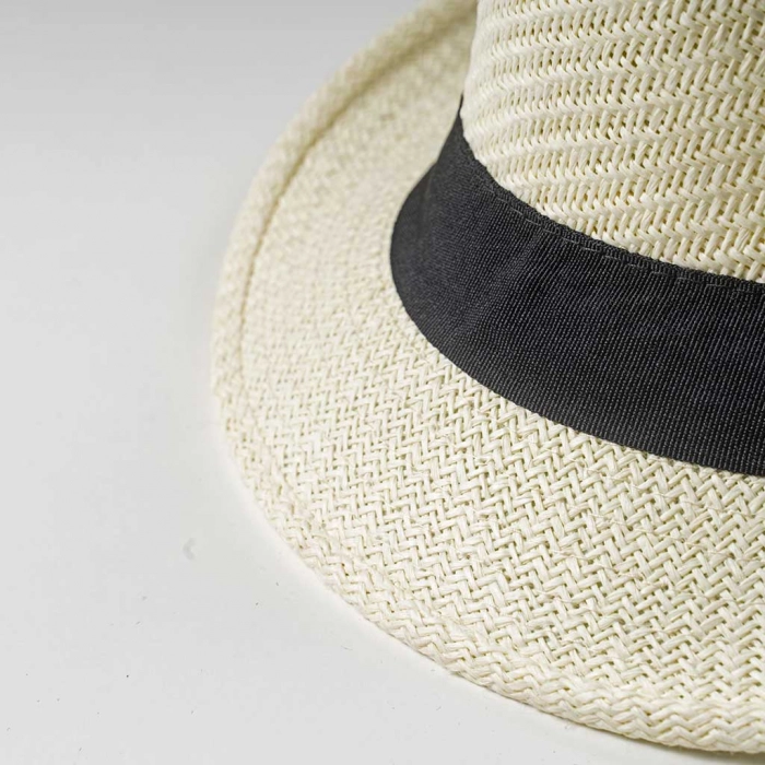 Παιδικό καπέλο καβουράκι για αγόρια Boss22 μπεζ μαύρο μοντέρνα καπελάκια για αγοράκια στρογγυλά ψάθινα ετών online (2)