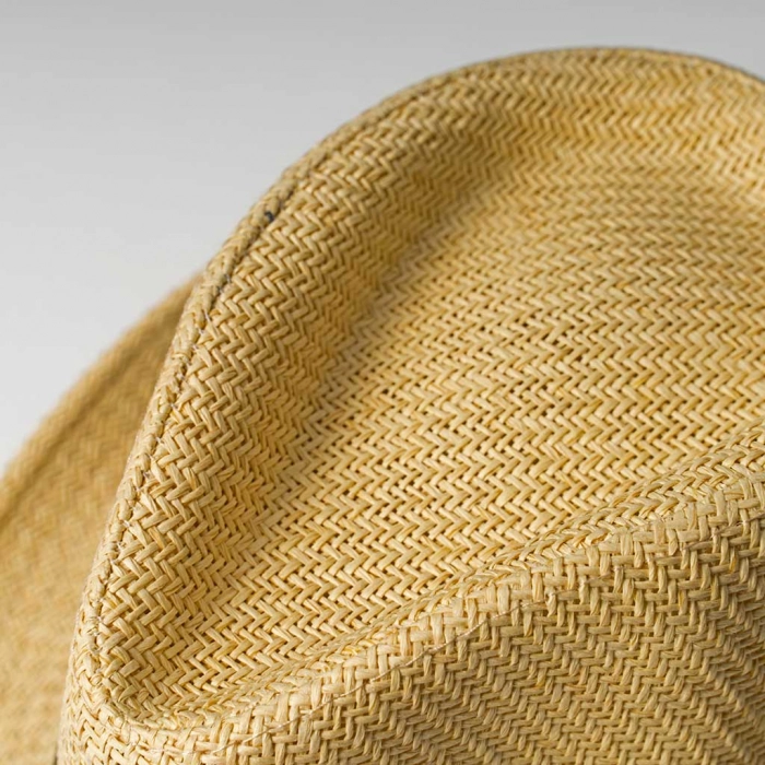 Παιδικό καπέλο καβουράκι για αγόρια Boss1 μπεζ μαύρο μοντέρνα καπελάκια για αγοράκια στρογγυλά ψάθινα ετών online (3)
