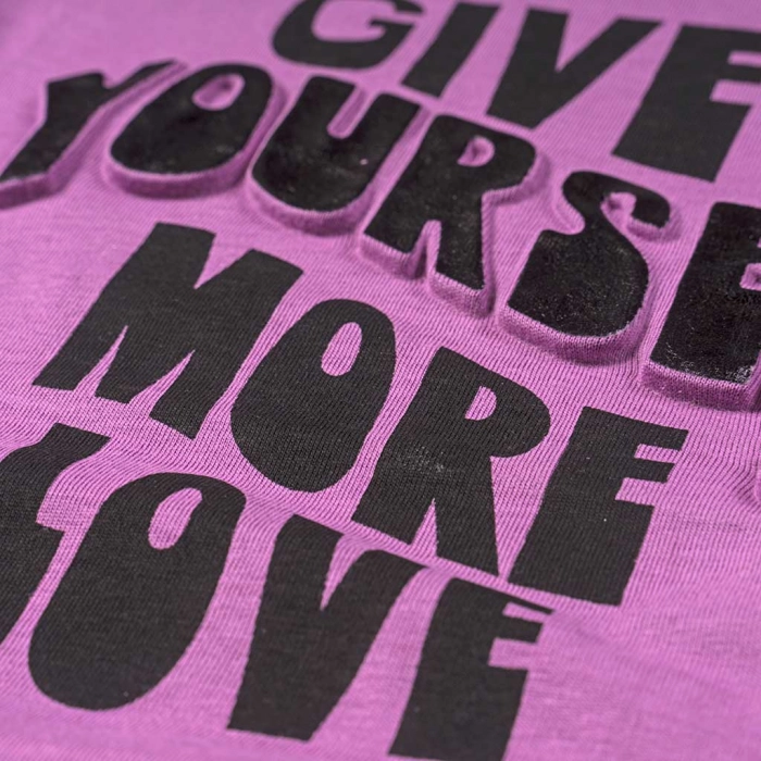 Παιδική μπλούζα Losan για κορίτσια More love μωβ κοντομάνικες καλοκαιρινές επώνυμες online (2)